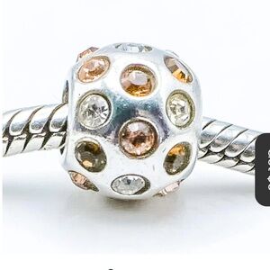 Camilla Sterling Silver Bead with Gold and Brown Accents